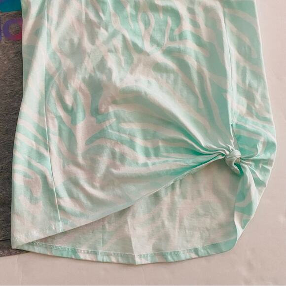 Adidas | Racer Back Front Tie Knot Tank Tops Logo NWT L 14 Animal Print Rainbow - Picture 5 of 8